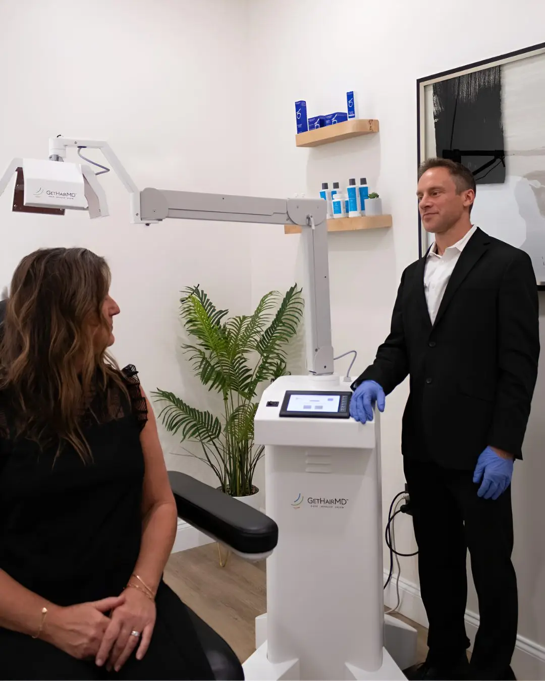 Hair restoration treatment room at Elevate You Wellness and Aesthetics in Dayton, Ohio